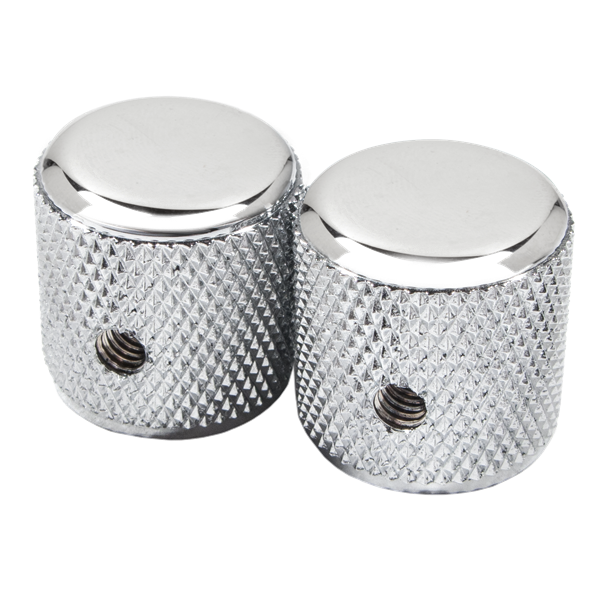 Fender Pure Vintage '60s Telecaster®/P Bass® Knurled Knobs, (2), Chrome/Aluminum 0095799049