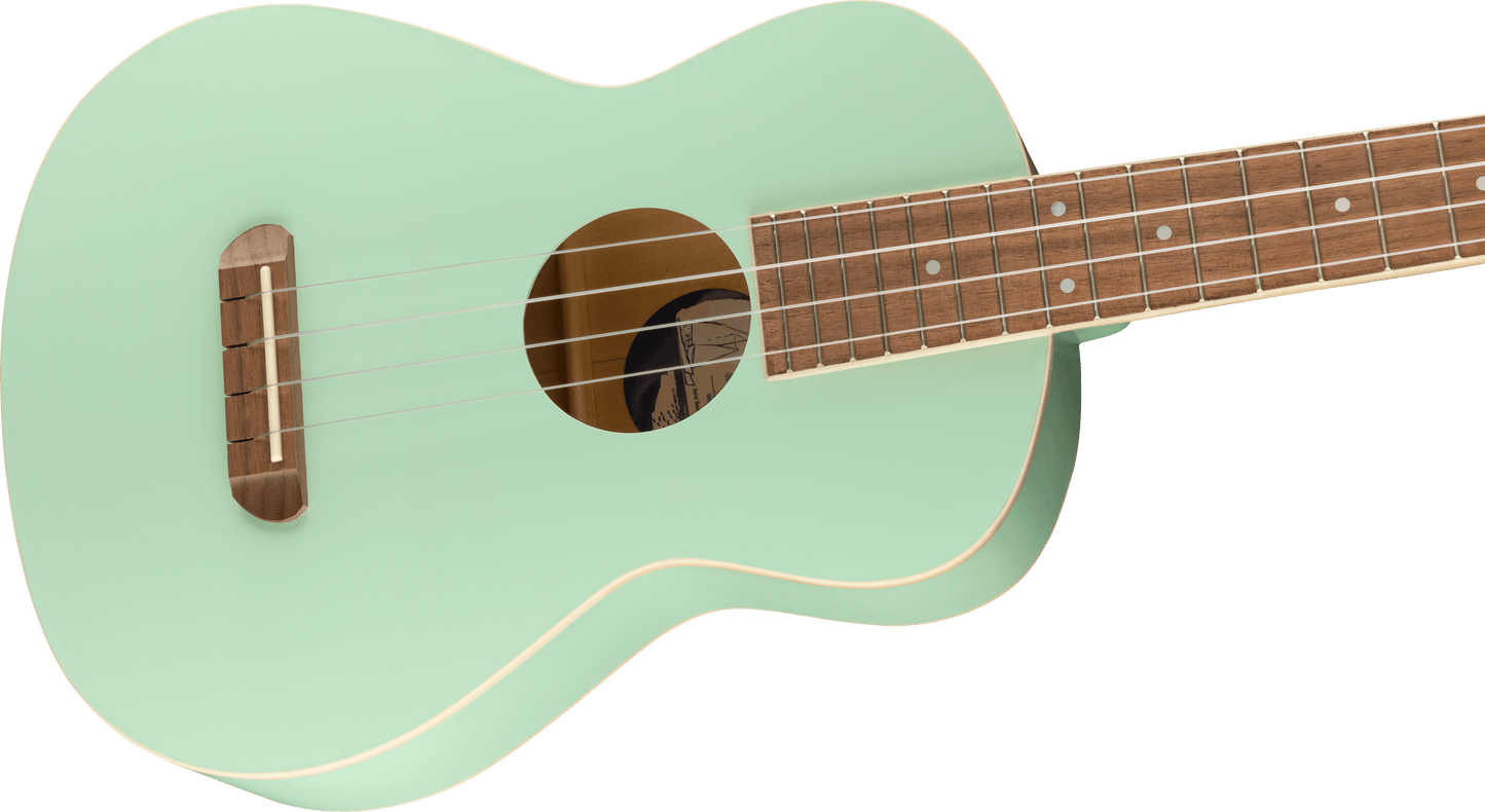 Fender Avalon Tenor Ukulele, Walnut Fingerboard, Surf Green 0970450557