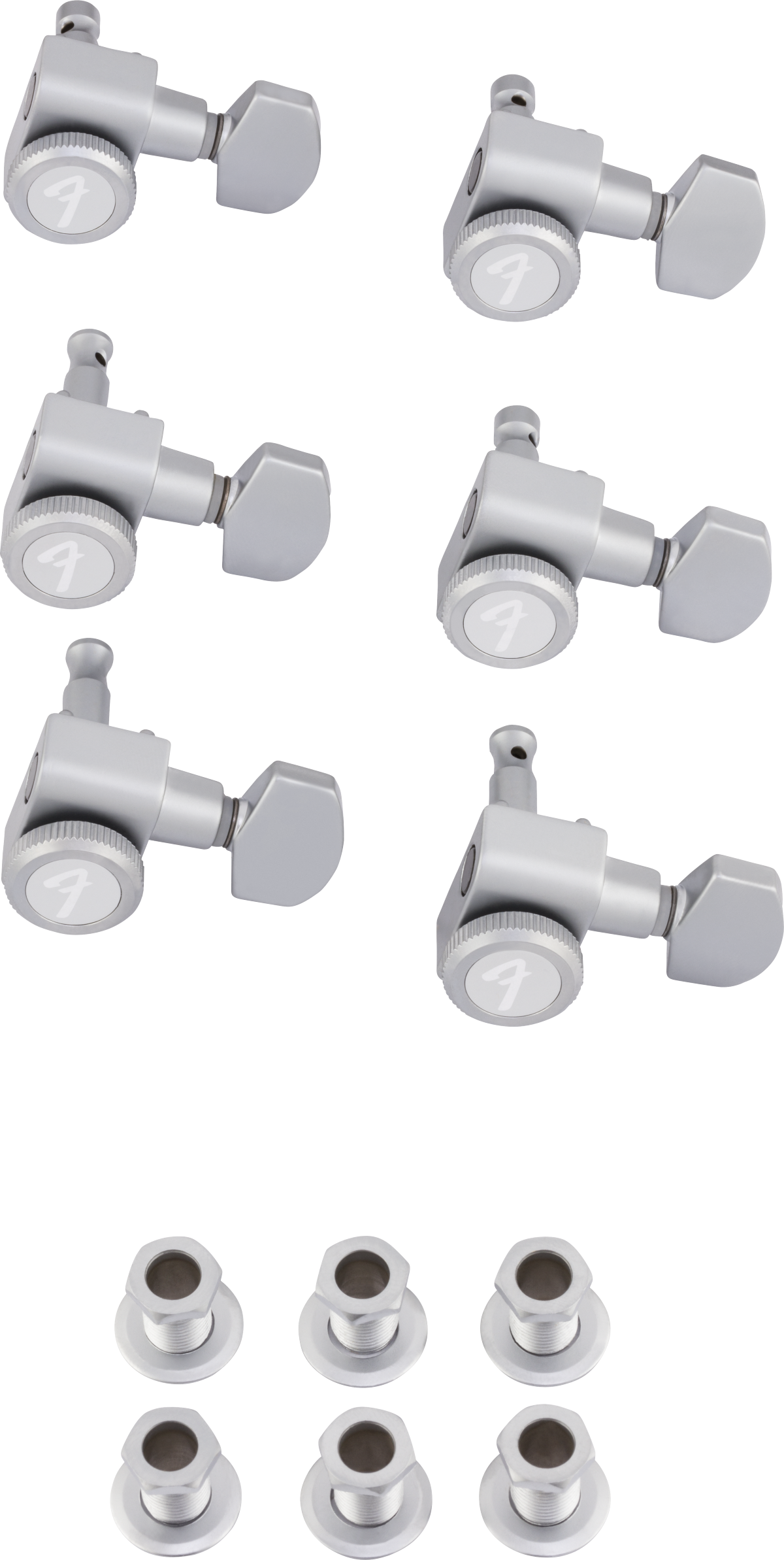 Fender Locking Stratocaster®/Telecaster® Staggered Tuning Machines, Brushed Chrome (6) 0990818000