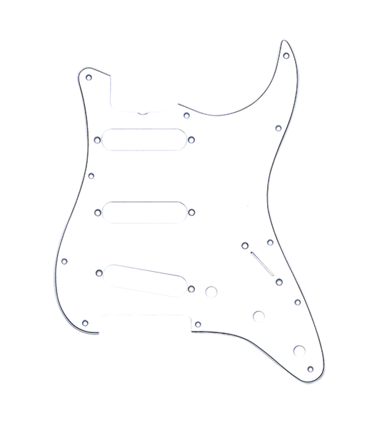 Fender Pickguard, Stratocaster® S/S/S, 11-Hole Vintage Mount (with Truss Rod Notch), White, 3-Ply 0992018000