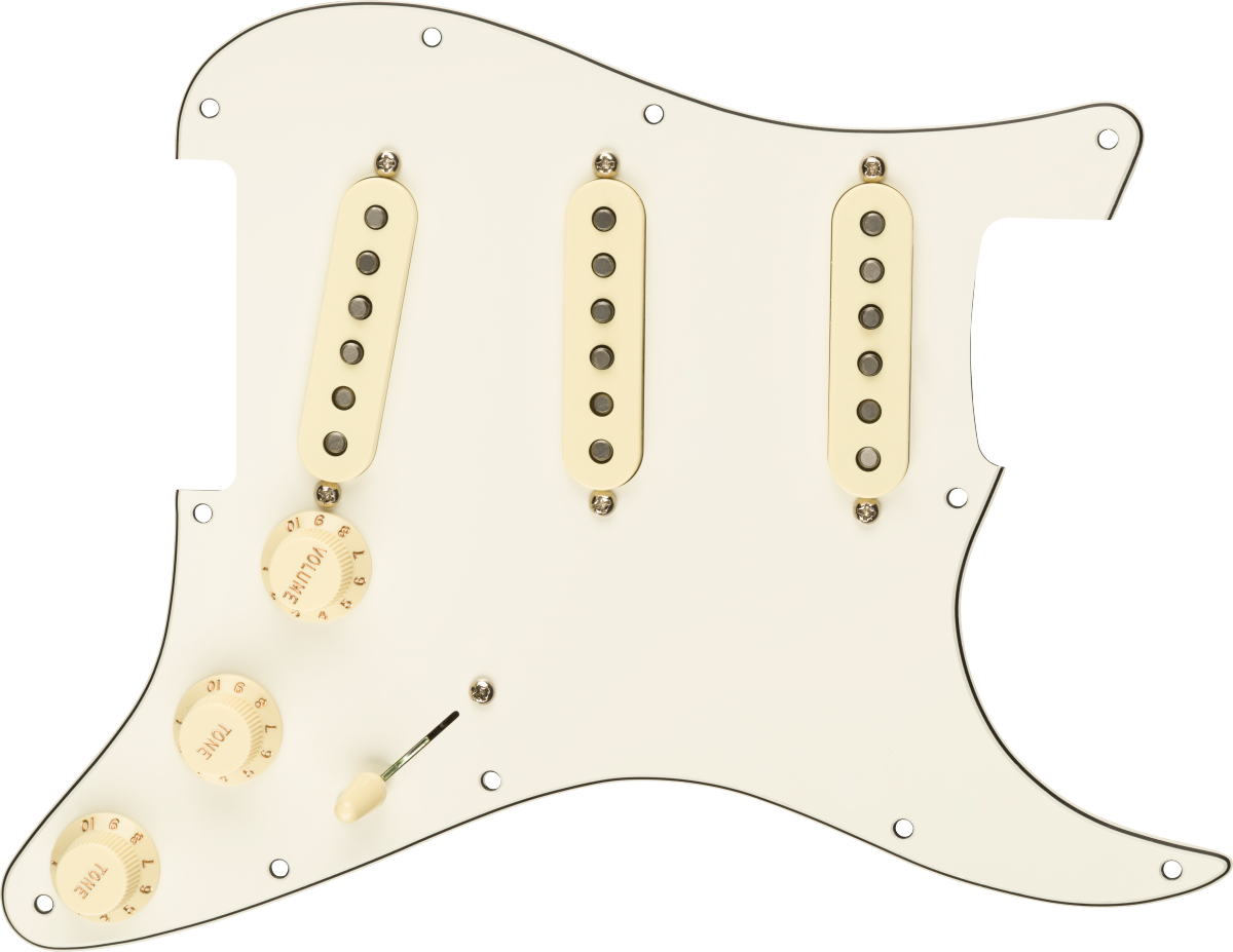 Fender Pre-Wired Strat Pickguard, Original '57/'62 SSS, Parchment 11 Hole PG 0992345509