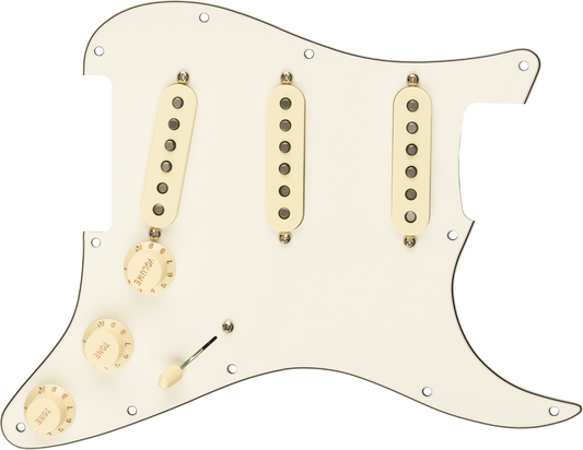Fender Pre-Wired Strat Pickguard, Original '57/'62 SSS, Parchment 11 Hole PG 0992345509