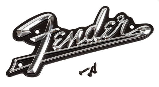Fender® Black Panel Amplifier Logo, Silver/Black 0994093000