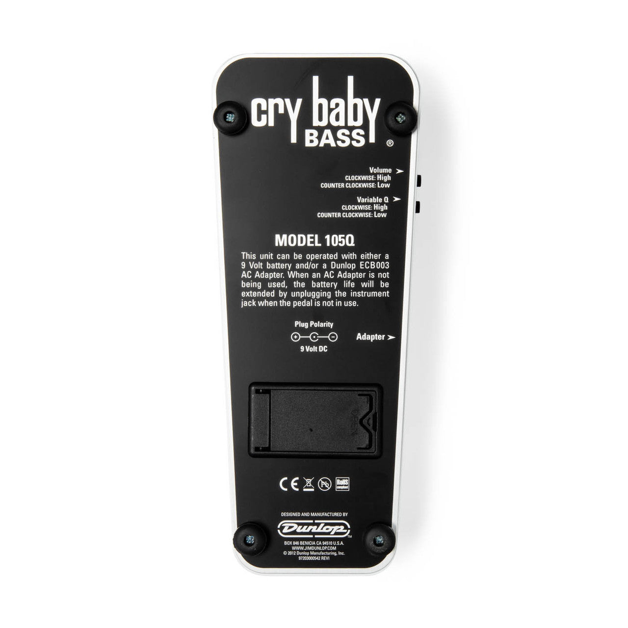 DUNLOP CRY BABY BASS WAH PEDAL - 105Q - Poppa's Music