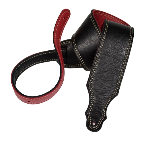 Frank Black Red Reversible Guitar Strap – 3-ply Glove Leather