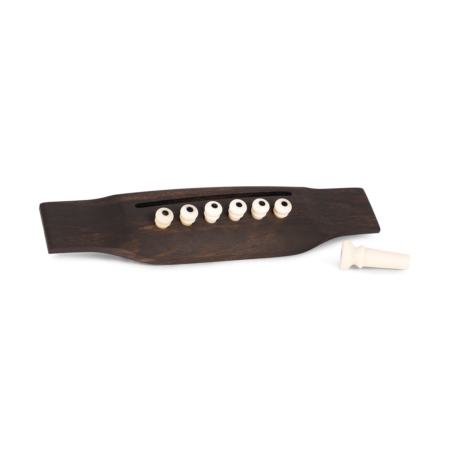 Martin Bridge and End Pin Set Bone, White with Black Inlay