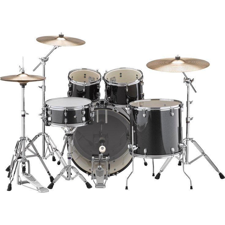 Yamaha Rydeen 5 Piece Shell Pack with 22" Bass Drum, Black Glitter