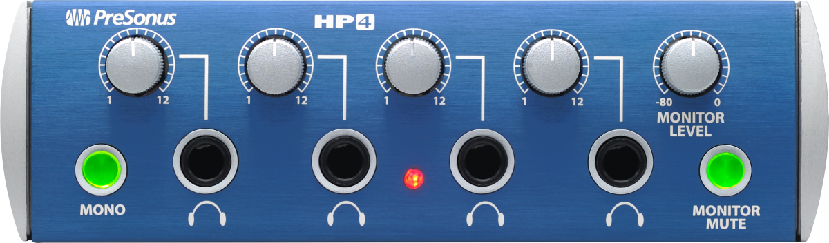 PreSonus® HP4 4-Channel Headphone Amplifier, Blue - Poppa's Music