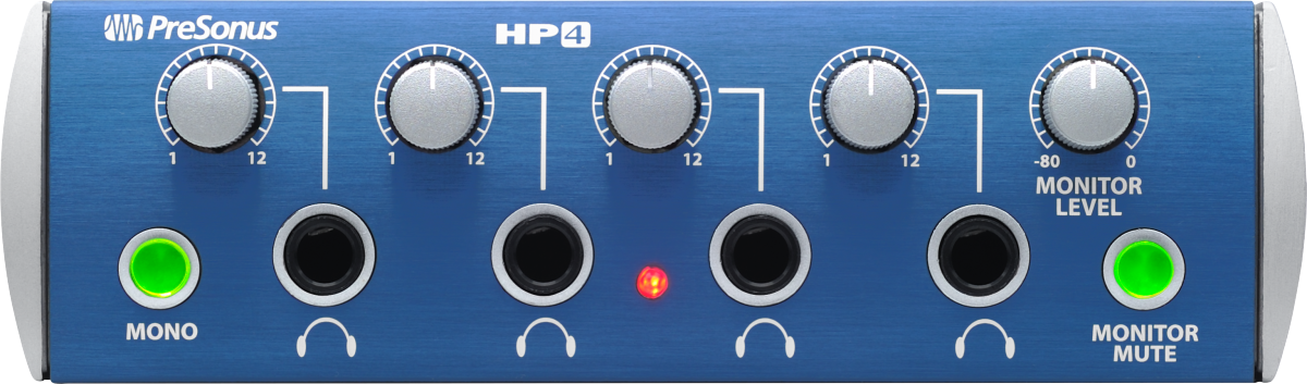 PreSonus® HP4 4-Channel Headphone Amplifier, Blue - Poppa's Music 