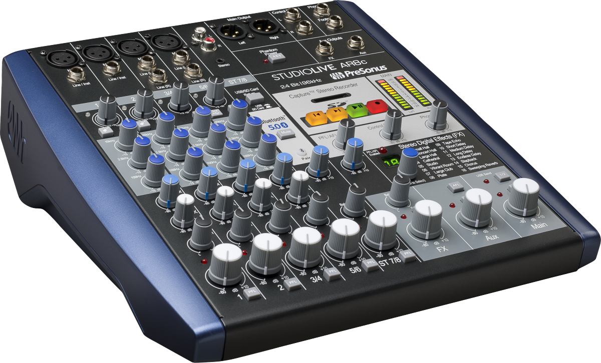 PreSonus® StudioLive® AR8c Analog Mixer, Blue - Poppa's Music 