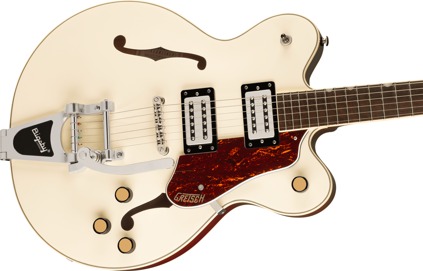 Gretsch G2622T Streamliner™ Center Block Double-Cut with Bigsby®, Laurel Fingerboard, Broad’Tron™ BT-3S Pickups, Vintage White 2807250505