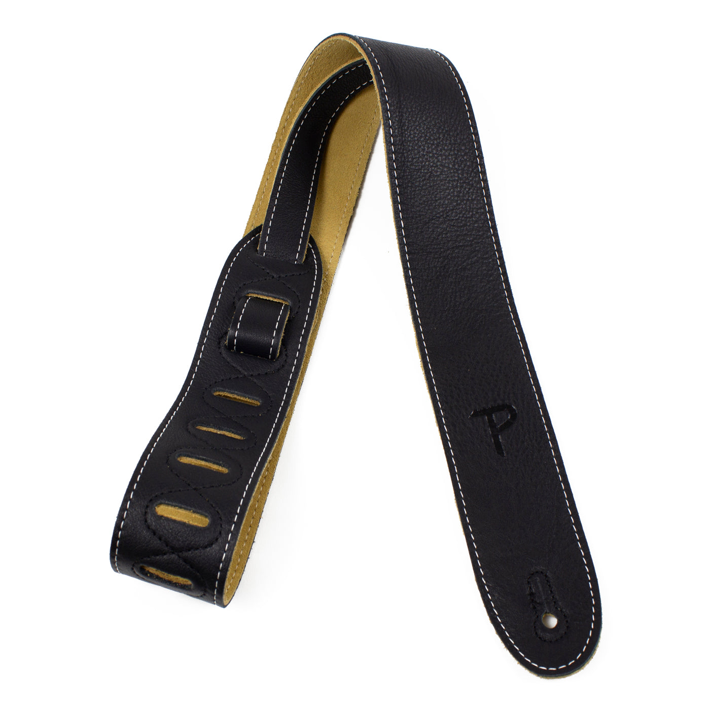 Perri's 2" Soft Italian Leather Black Guitar Strap