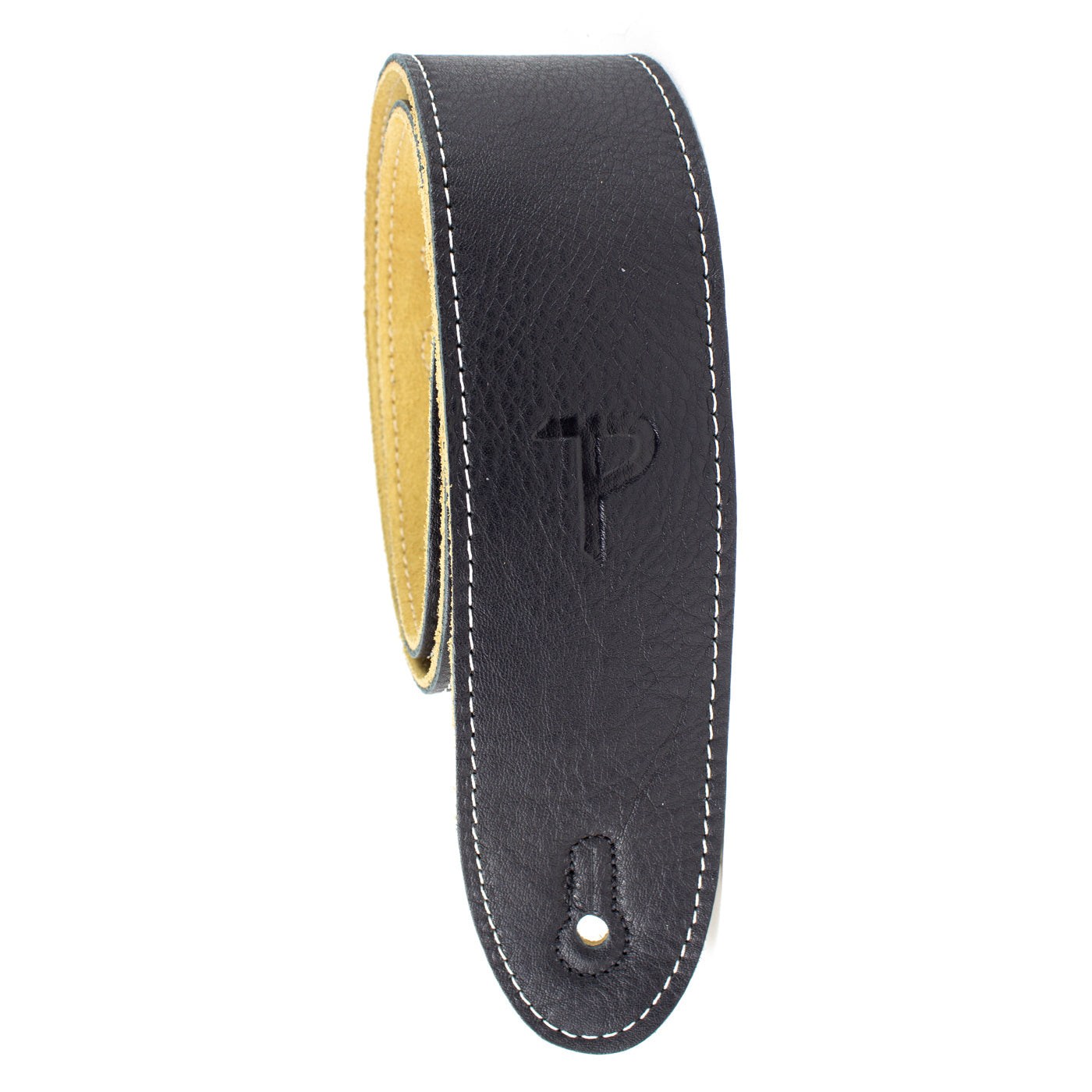 Perri's 2" Soft Italian Leather Black Guitar Strap