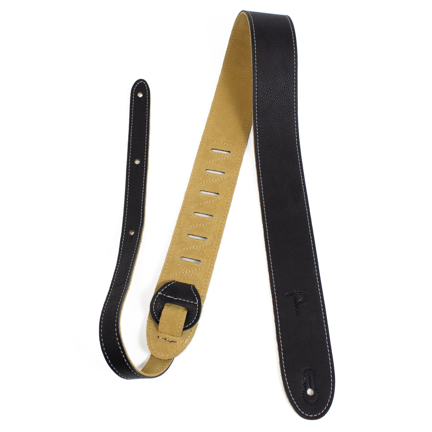 Perri's 2" Soft Italian Leather Black Guitar Strap