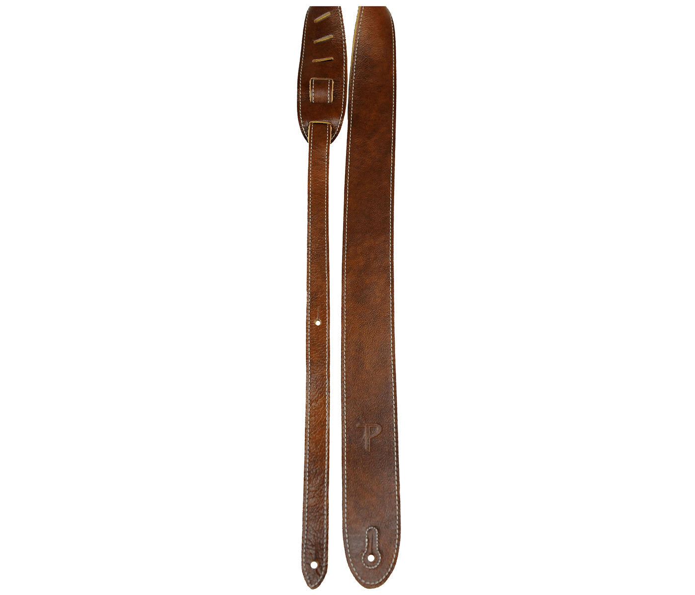 Perri's 2" Soft Italian Leather Chestnut Guitar Strap