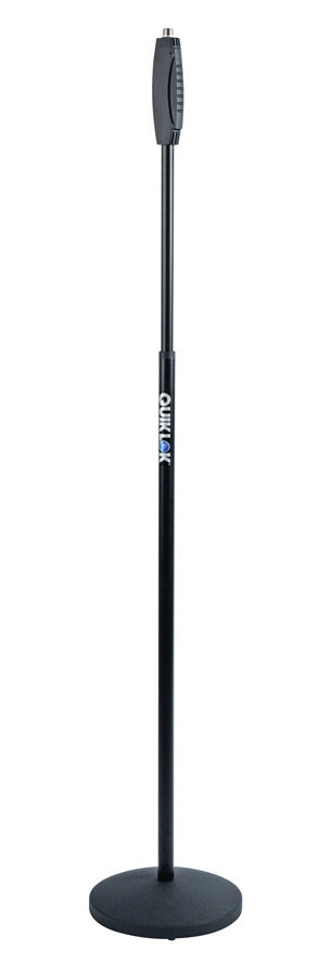 Quik Lok A-988BK Straight Round Base Microphone Stand w/ One Handed Clutch