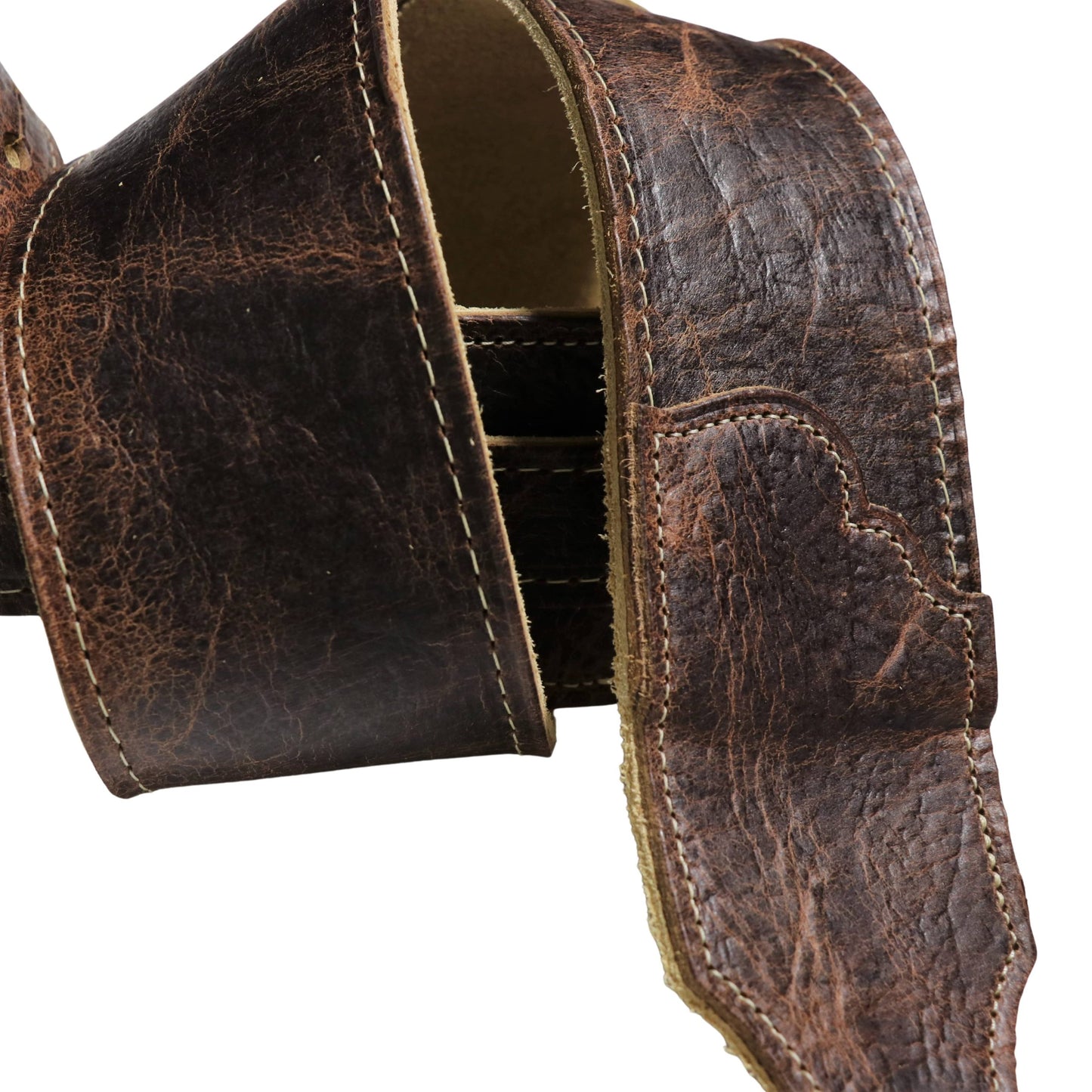 Franklin Chocolate American Bison 2.5" Leather Guitar Strap