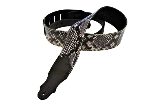 Franklin 2” Black Snakeskin Leather with Ball Glove Leather End Tabs