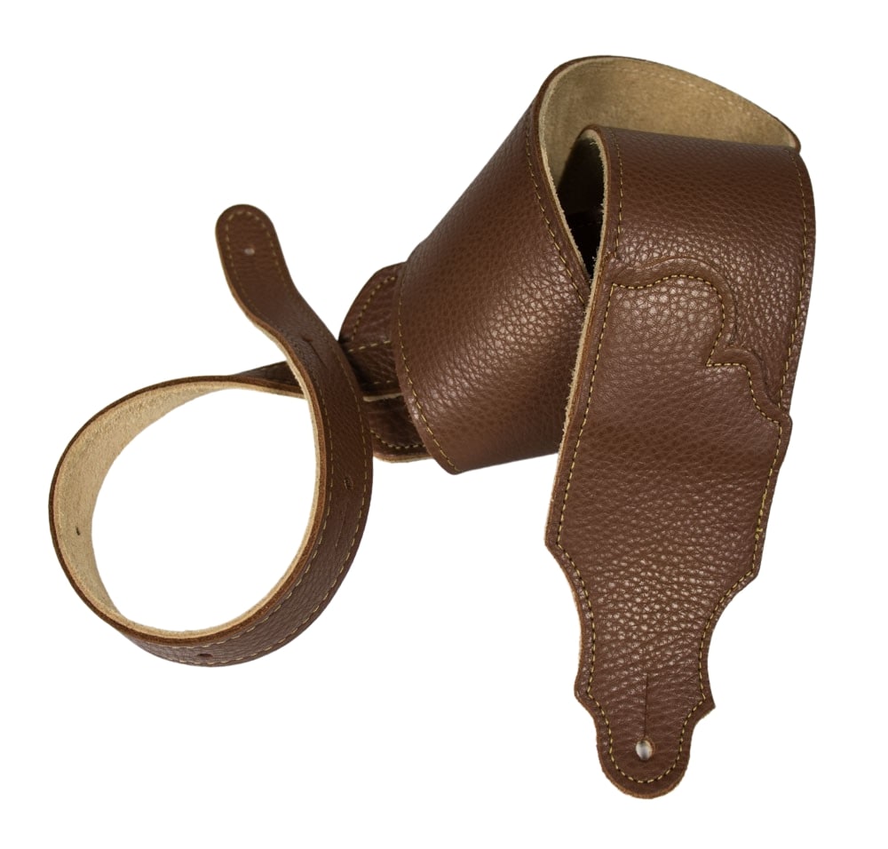 Franklin Original Caramel Glove Leather 3" Guitar Strap with Gold Stitching