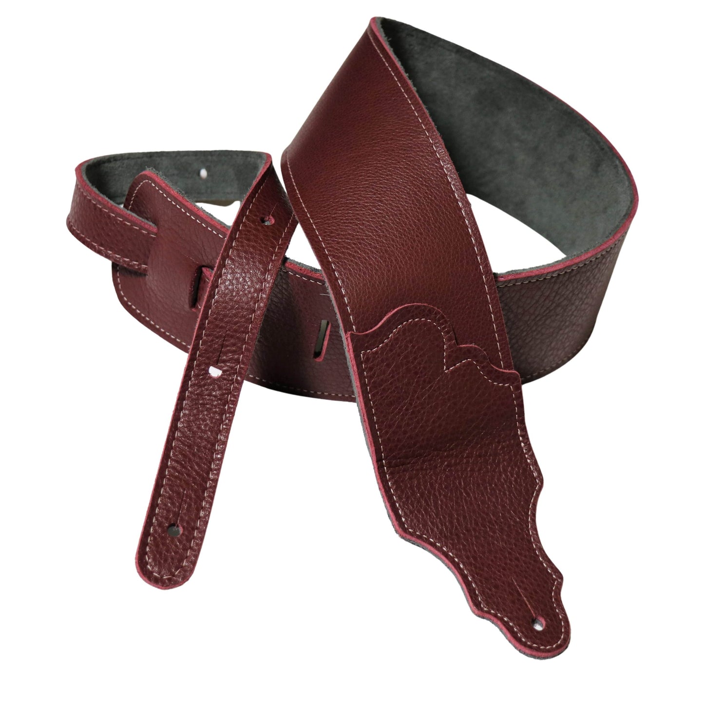 Franklin Original Oxblood Glove Leather 3" Guitar Strap with Natural Stitching
