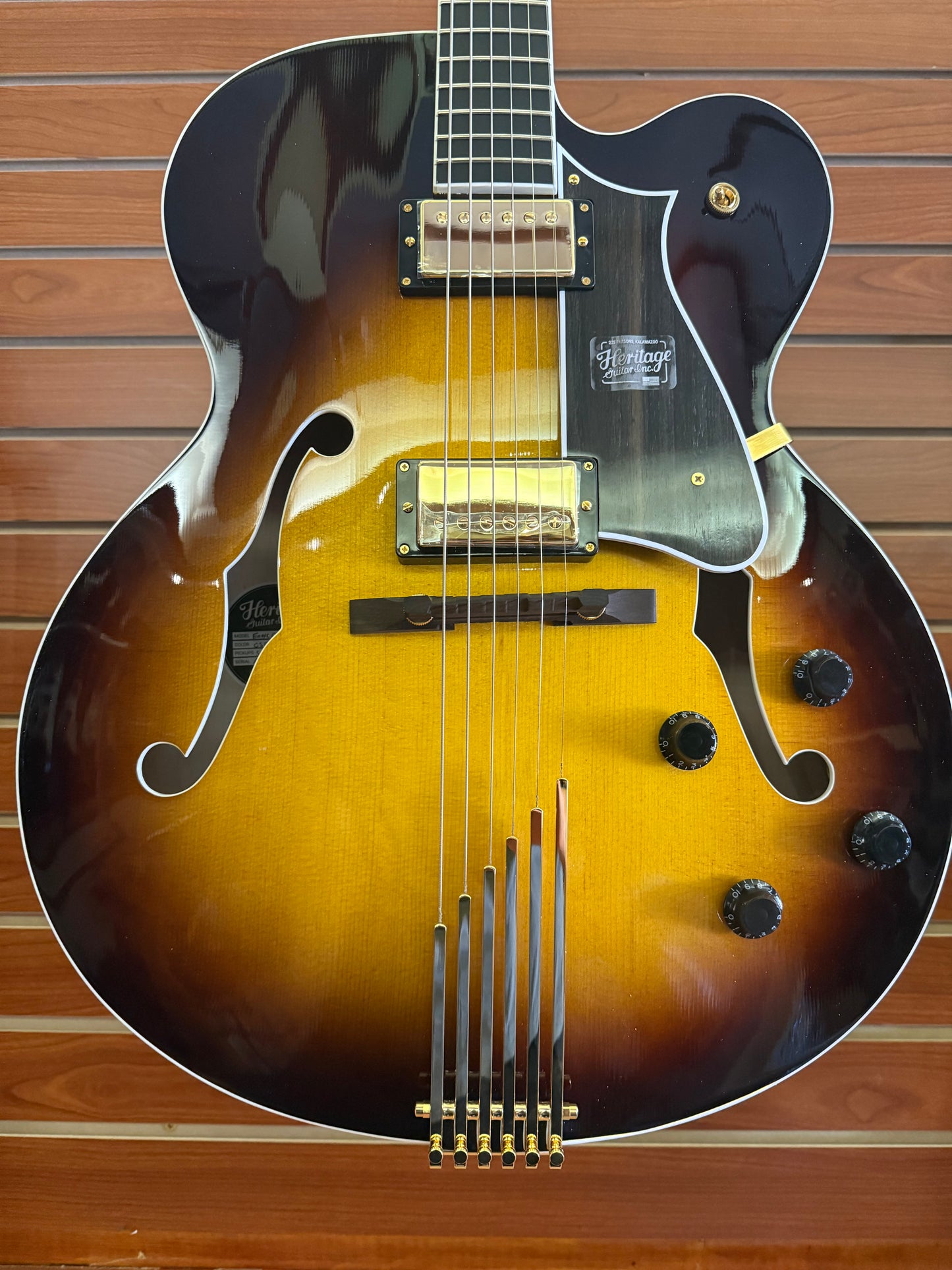 Heritage Standard Collection Eagle Classic Hollow Electric Guitar with Case, Original Sunburst