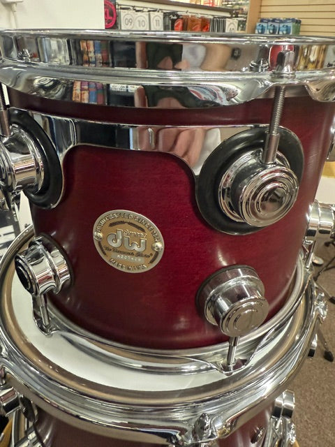 Used 1999 Drum Workshop DW Collectors Series 4 Piece Maple Kit Cherry Satin Oil
