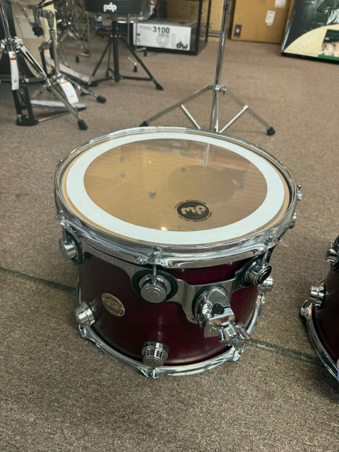 Used 1999 Drum Workshop DW Collectors Series 4 Piece Maple Kit Cherry Satin Oil