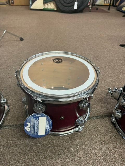 Used 1999 Drum Workshop DW Collectors Series 4 Piece Maple Kit Cherry Satin Oil
