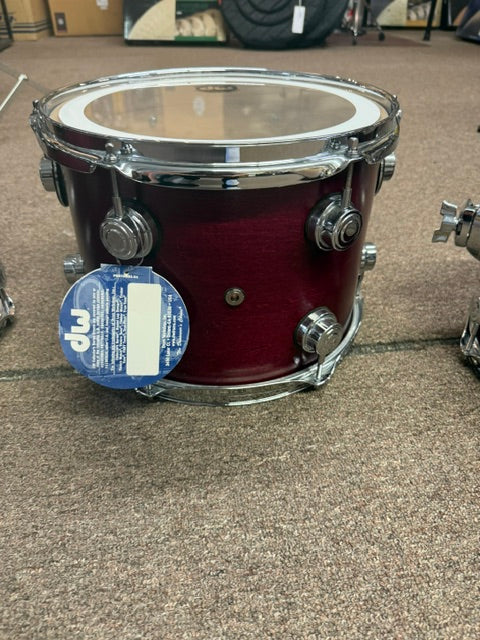 Used 1999 Drum Workshop DW Collectors Series 4 Piece Maple Kit Cherry Satin Oil