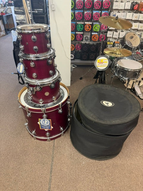 Used 1999 Drum Workshop DW Collectors Series 4 Piece Maple Kit Cherry Satin Oil