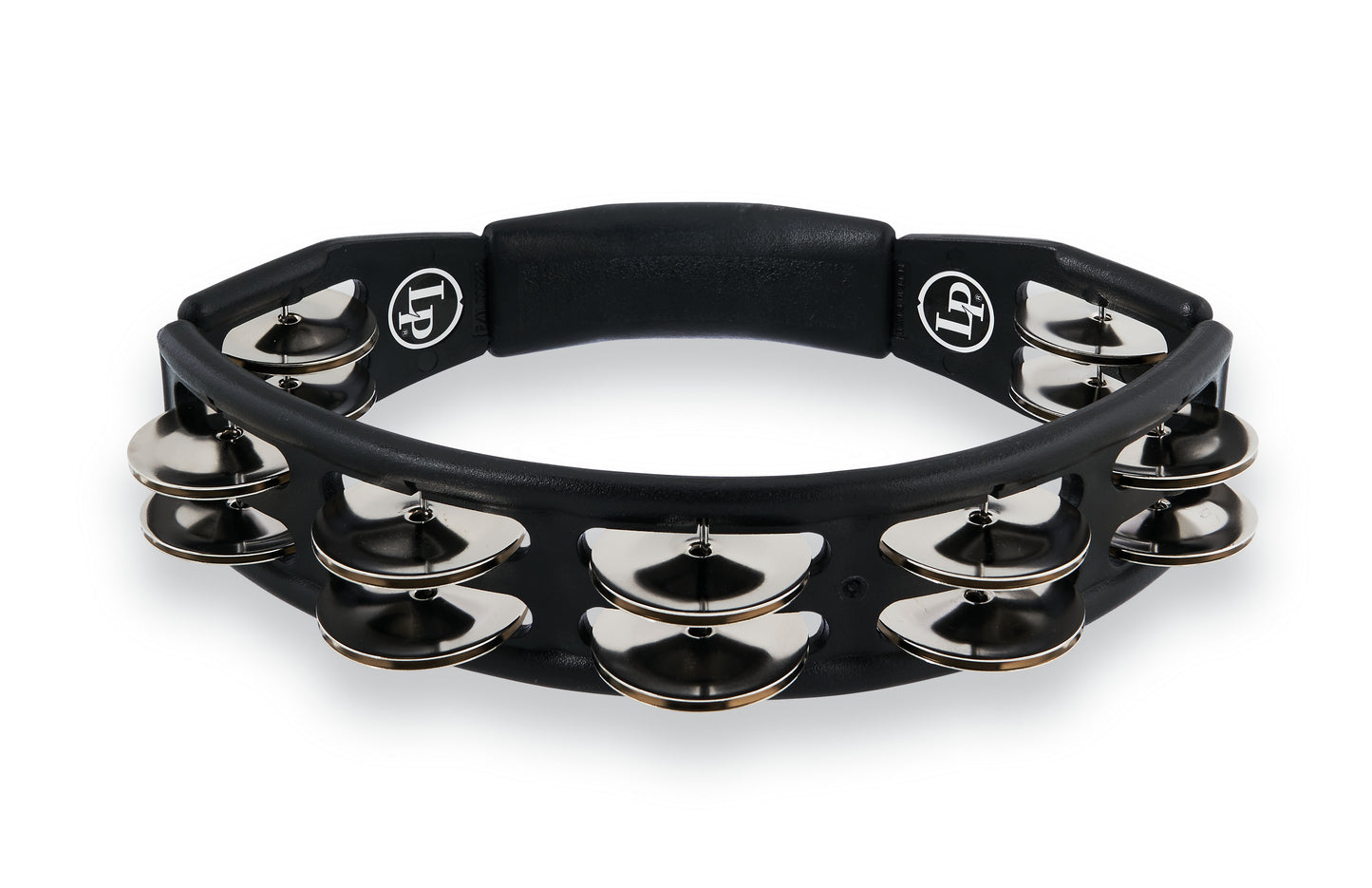 Latin Percussion LP150 Cyclops Handheld Tambourine - Black with Steel Jingles - Poppa's Music
