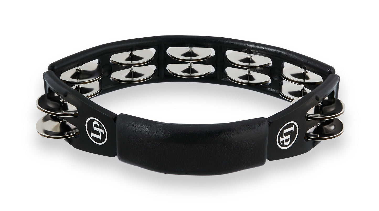 Latin Percussion LP150 Cyclops Handheld Tambourine - Black with Steel Jingles - Poppa's Music
