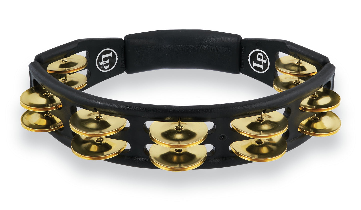 Latin Percussion LP170 Cyclops Handheld Tambourine - Black with Brass Jingles - Poppa's Music