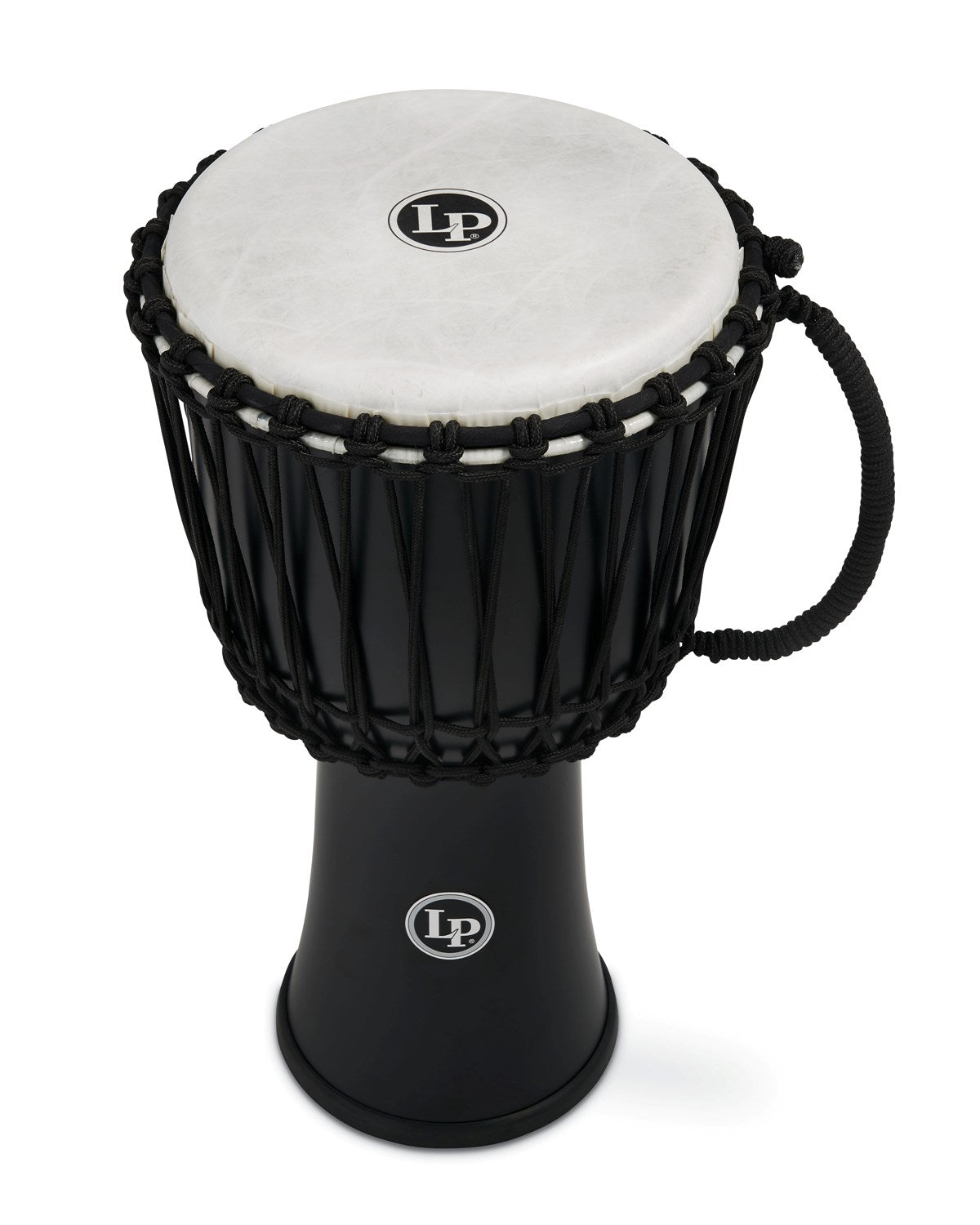 Latin Percussion 10-inch Rope Tuned Circle Djembe with Perfect-Pitch head - Black - LP2010-BK - Poppa's Music 