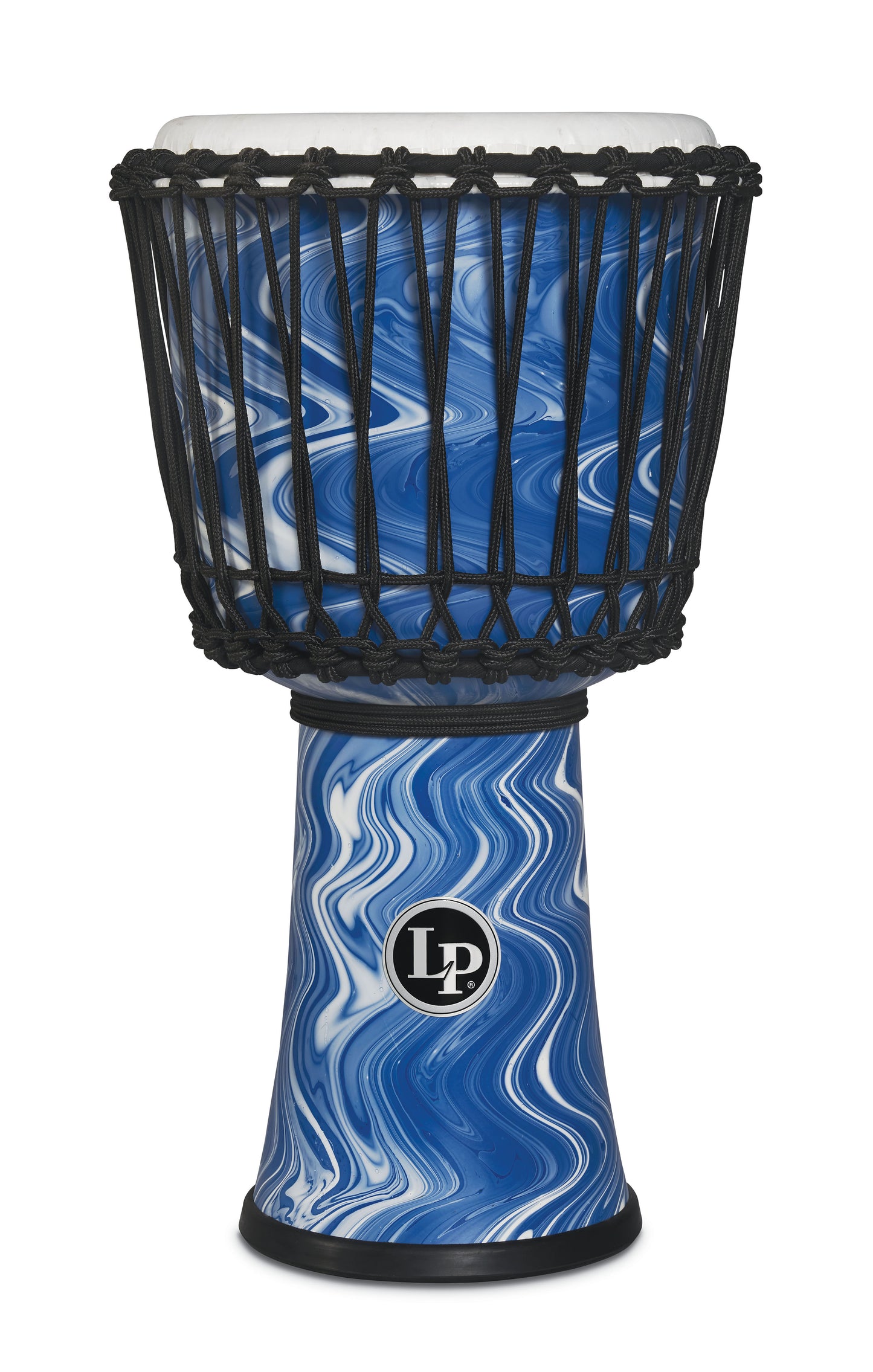 Latin Percussion 10-inch Rope Tuned Circle Djembe with Perfect-Pitch head - Blue Marble - LP2010-BM - Poppa's Music