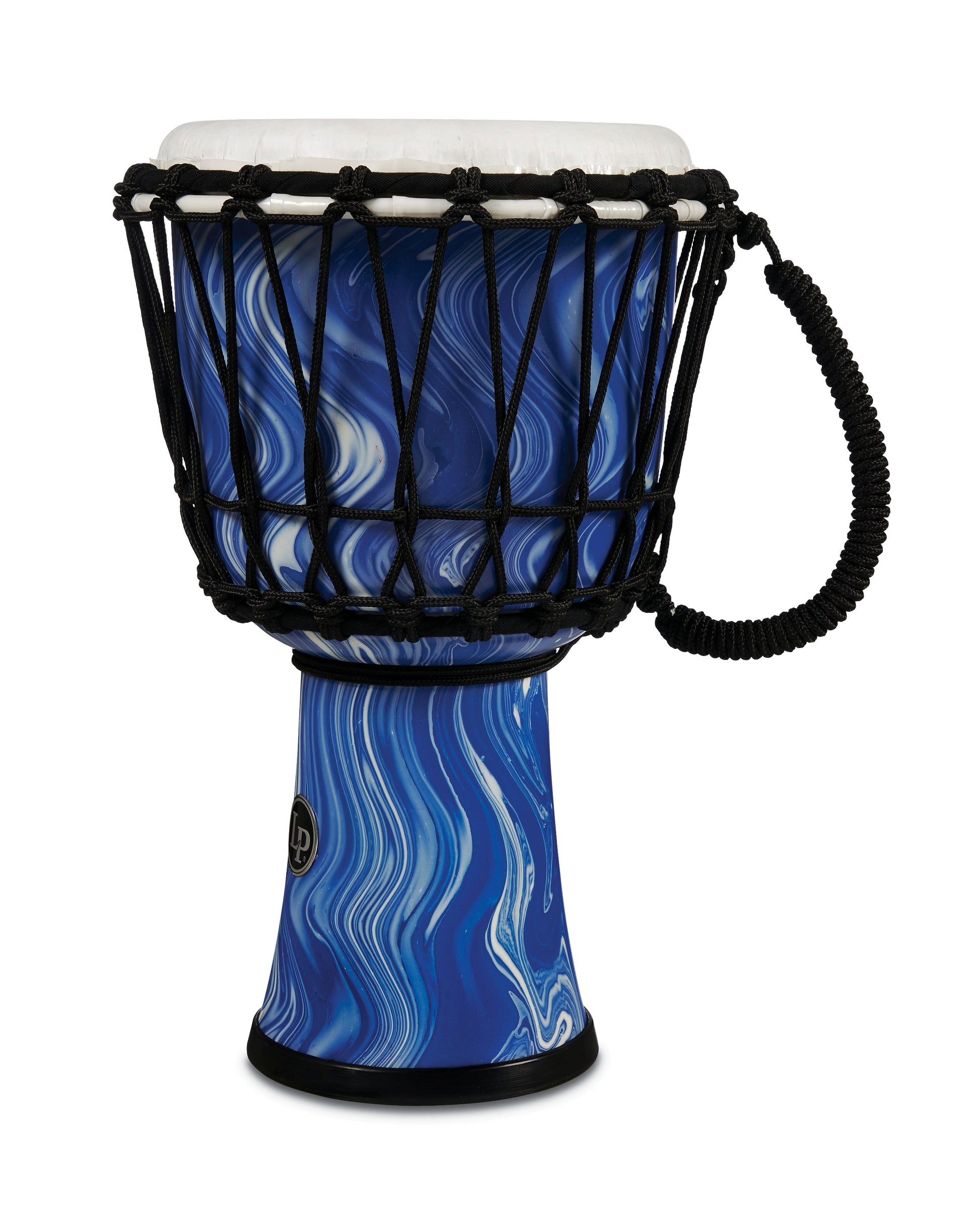 Latin Percussion 10-inch Rope Tuned Circle Djembe with Perfect-Pitch head - Blue Marble - LP2010-BM - Poppa's Music 