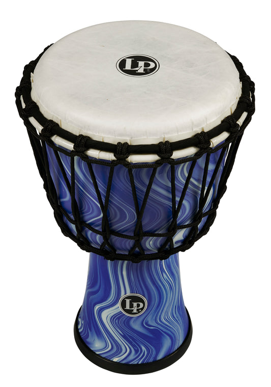 Latin Percussion 10-inch Rope Tuned Circle Djembe with Perfect-Pitch head - Blue Marble - LP2010-BM - Poppa's Music 