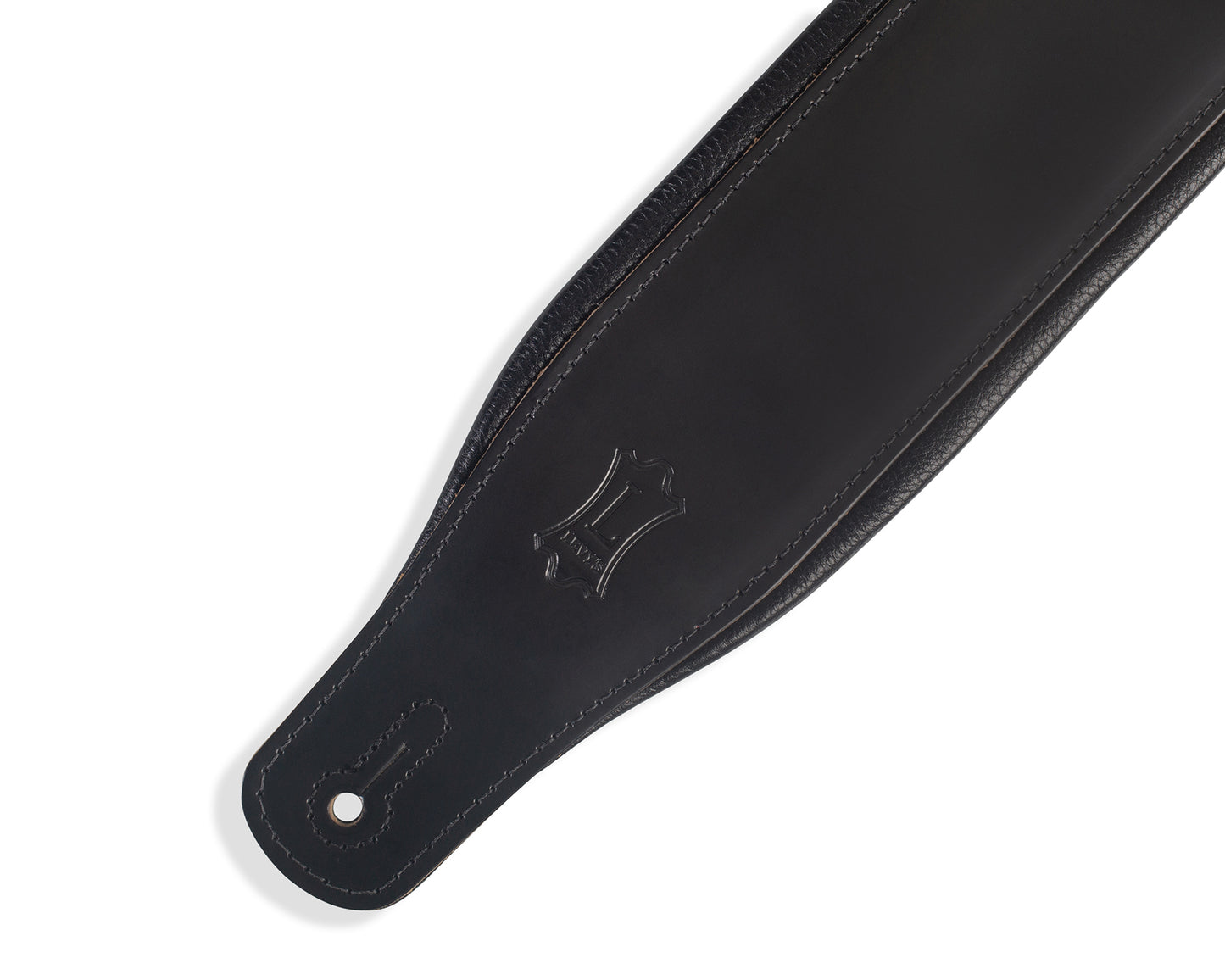 Levy's Amped Leather Series Black Leather Guitar Strap M26PD-BLK