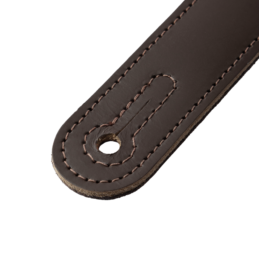 Levy's Dark Brown Acoustic Leather Guitar Strap M26PD-DBR-ACO