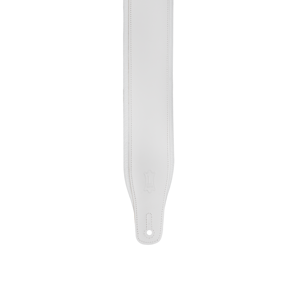 Levy's 3" Wide White Amped Series Leather Guitar Strap M26PD-WHT_WHT