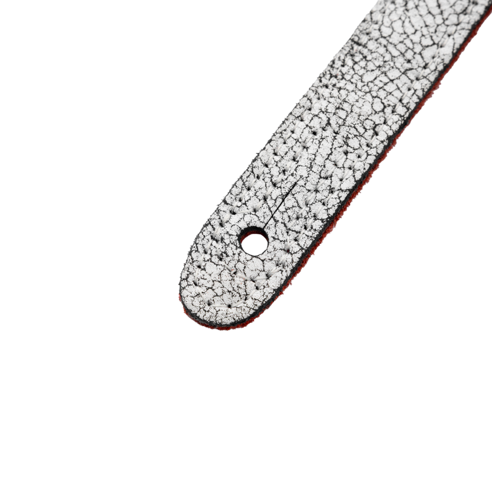Levy's Cracked White Leather Silver Studded Rebel Series Guitar Strap M80GRPDX-WHT