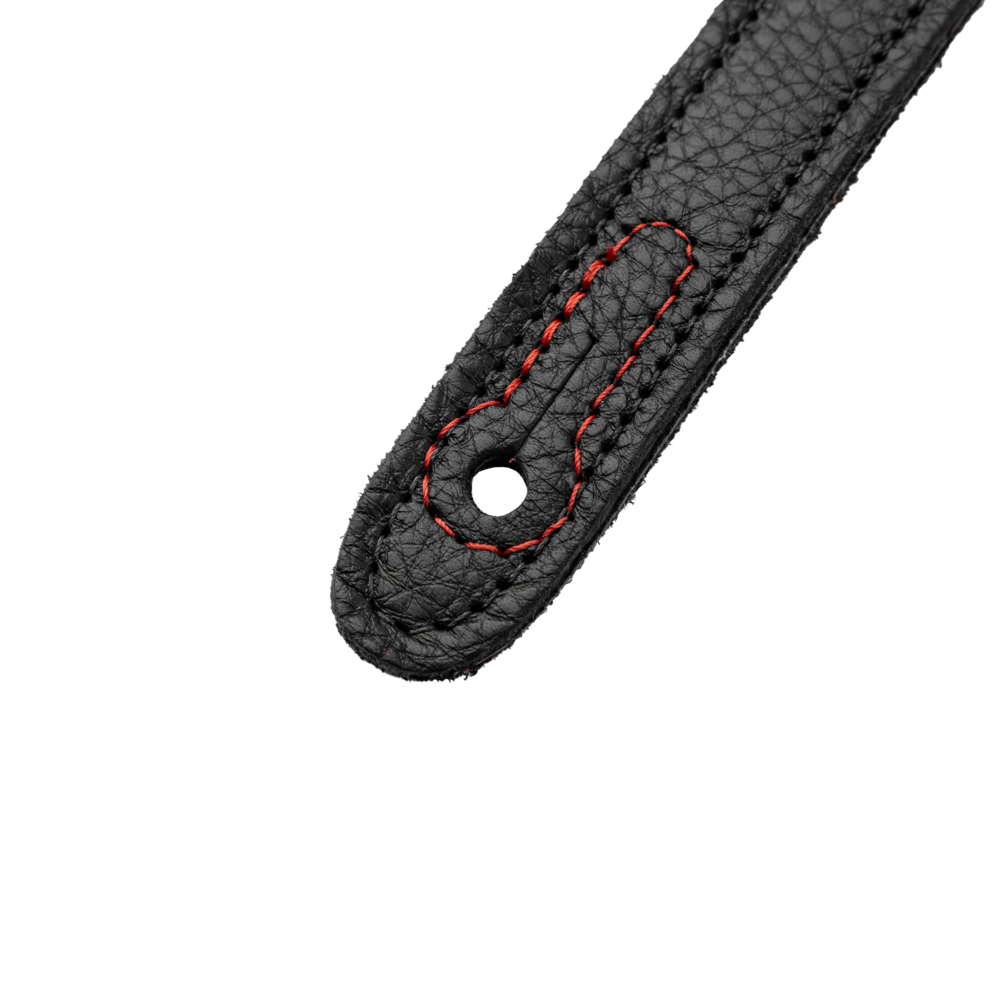 Levy's Black Leather Red Studded Rebel Series Guitar Strap M81GRPDX-BLK