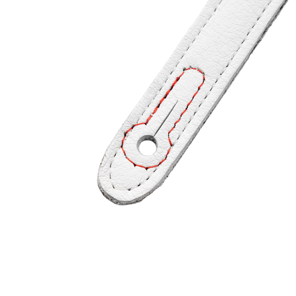 Levy's White Leather Red Studded Rebel Series Guitar Strap M81GRPDX-WHT