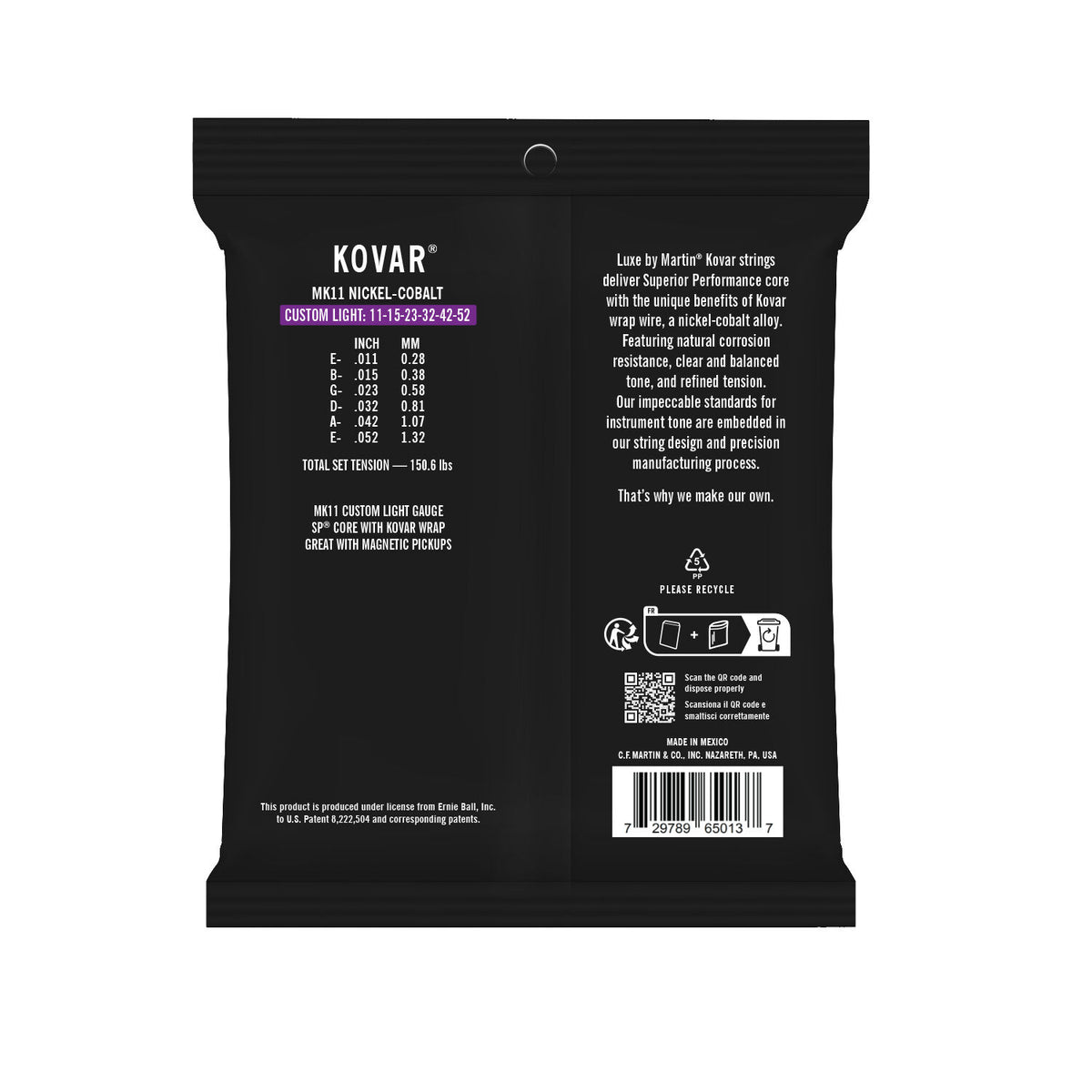 Luxe by Martin Kovar Custom Light Acoustic Guitar Strings MK11 11-52