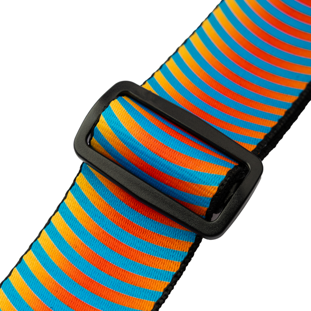 Levy's Orange Sonic Boom Optical Illusion Print 2" Guitar Strap with Orange Leather Ends MP2OI-003