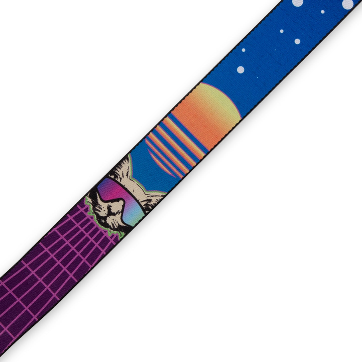 Levy's Graphic Waves Cyber Cat Poly Printed Guitar Strap LMPD2-119