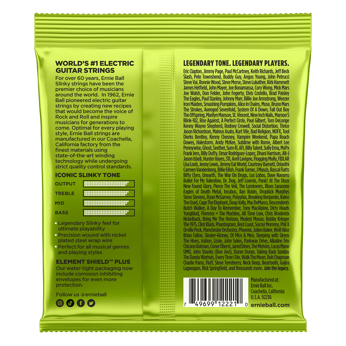 Ernie Ball Regular Slinky Nickel Wound Electric Guitar Strings - 10-46 Gauge - 2221