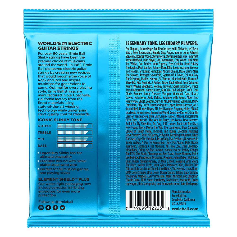 Ernie Ball Extra Slinky Nickel Wound Electric Guitar Strings - 8-38 Gauge - 2225