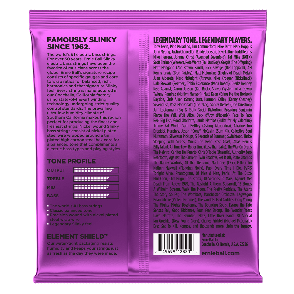 Ernie Ball Power Slinky 5-String Nickel Wound Electric Bass Strings - 50-135 Gauge - 2821