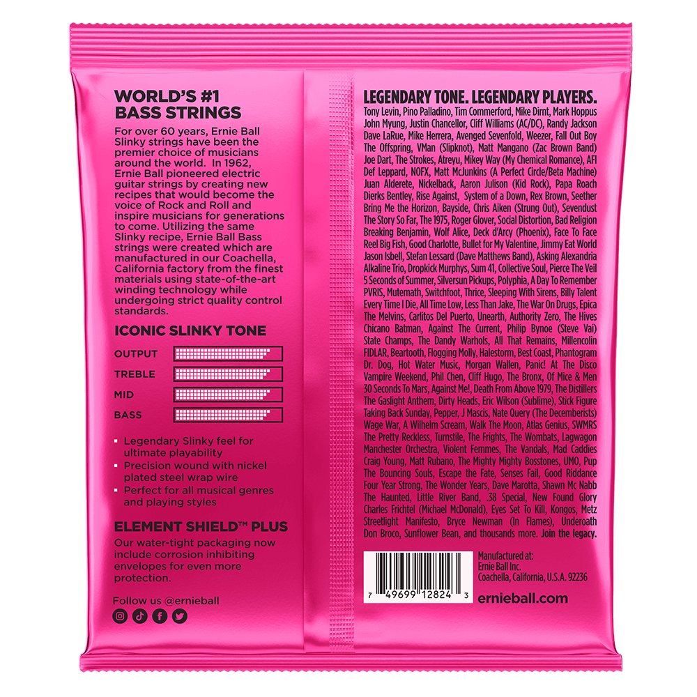 Ernie Ball Super Slinky 5-String Nickel Wound Electric Bass Strings - 40-125 Gauge - 2824
